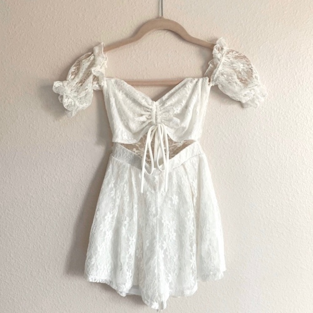 Lucy in the sky white dainty romper